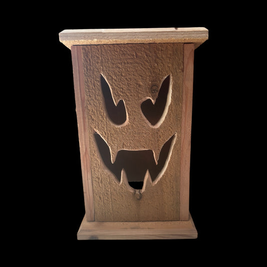 Rustic angry cedar lantern 12 " tall 🎃
