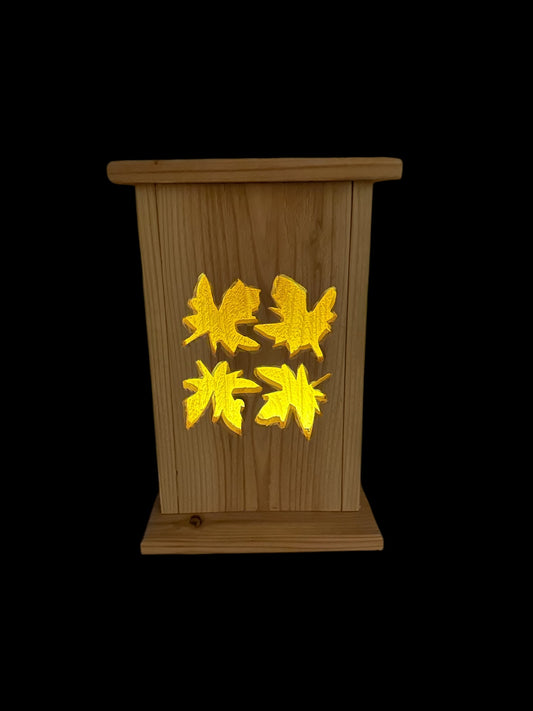 Rustic Cedar Lantern with fall leave design 12" tall 🍂🍁