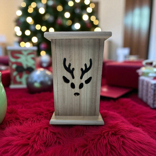 Rustic Cedar Rudolph Wood Lantern 12 " tall
