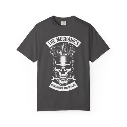 Skull Mechanic T-Shirt, Unisex Tee for Auto Enthusiasts, Maintenance Gifts, DIY Lover Apparel, Halloween & Birthday Gift