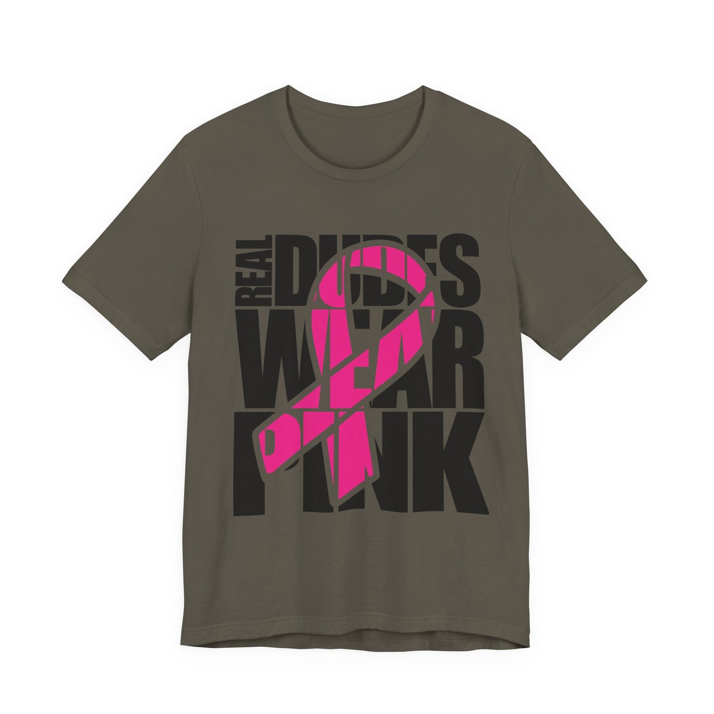Real Dudes Wear Pink Unisex Jersey Tee | Support Breast Cancer Awareness, Gift for Him, Casual Wear, Fundraiser Shirt, Pink Ribbon Tee
