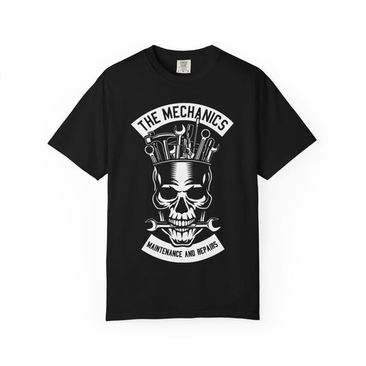 Skull Mechanic T-Shirt, Unisex Tee for Auto Enthusiasts, Maintenance Gifts, DIY Lover Apparel, Halloween & Birthday Gift