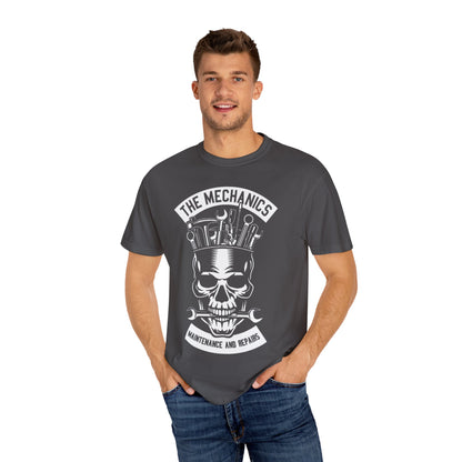 Skull Mechanic T-Shirt, Unisex Tee for Auto Enthusiasts, Maintenance Gifts, DIY Lover Apparel, Halloween & Birthday Gift