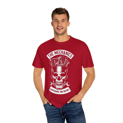 Skull Mechanic T-Shirt, Unisex Tee for Auto Enthusiasts, Maintenance Gifts, DIY Lover Apparel, Halloween & Birthday Gift