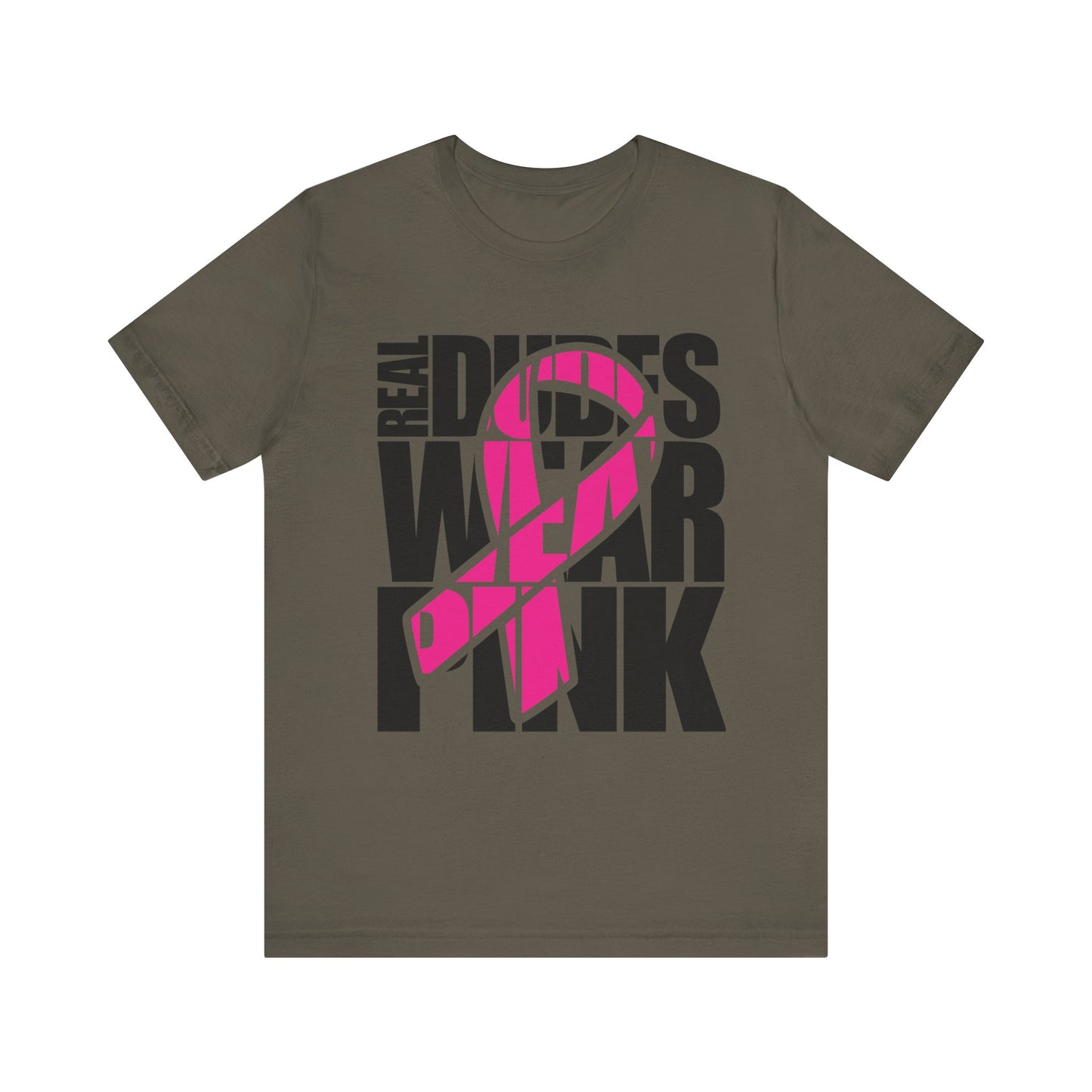 Real Dudes Wear Pink Unisex Jersey Tee | Support Breast Cancer Awareness, Gift for Him, Casual Wear, Fundraiser Shirt, Pink Ribbon Tee