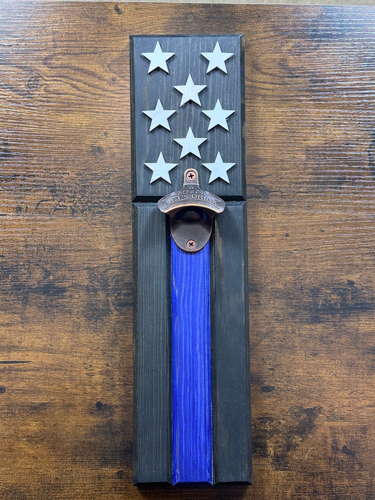 BLUE LINE FLAG BOTTLE OPENER