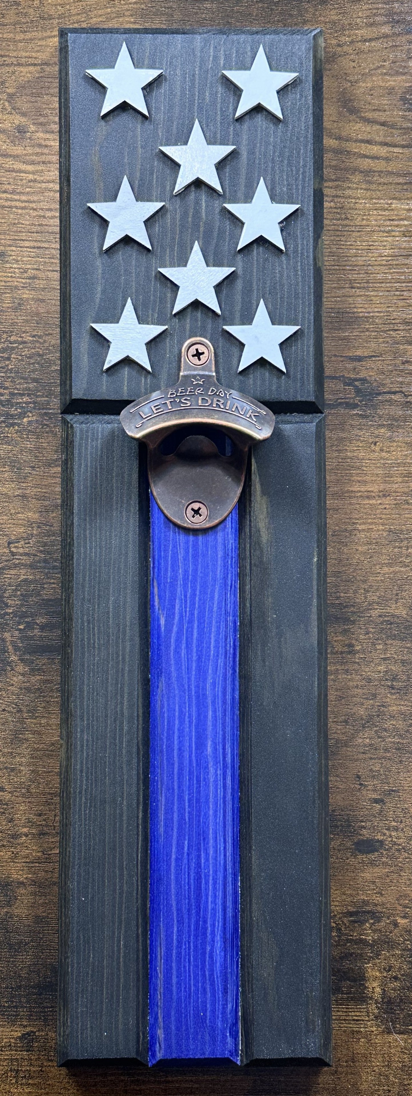 BLUE LINE FLAG BOTTLE OPENER