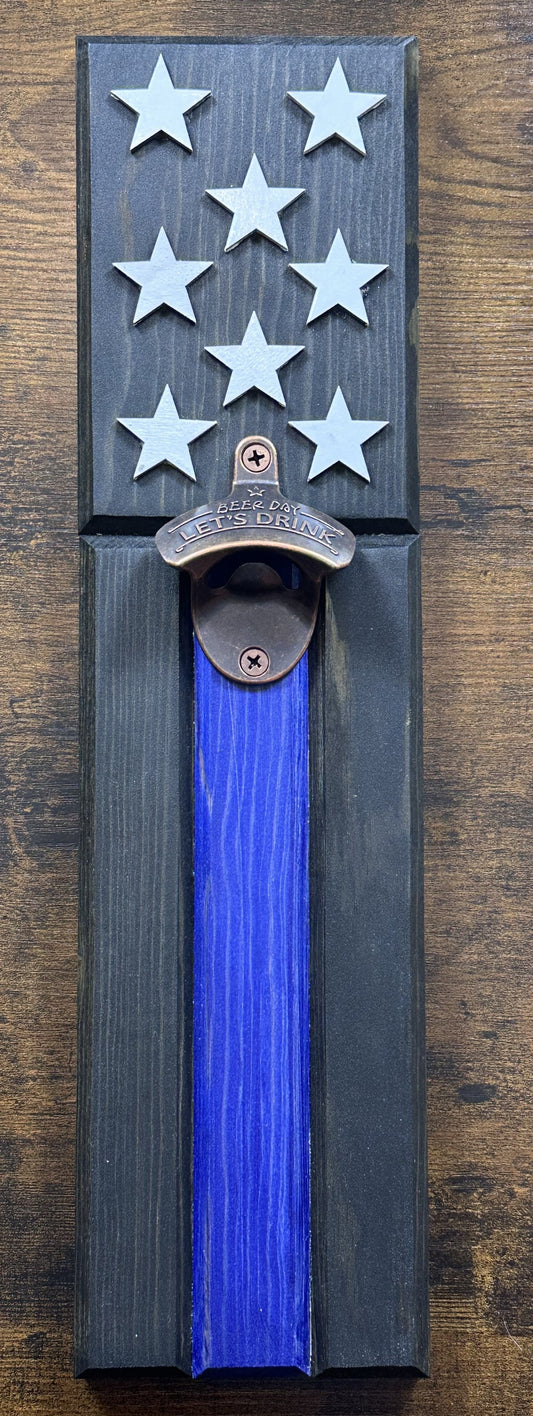 BLUE LINE FLAG BOTTLE OPENER