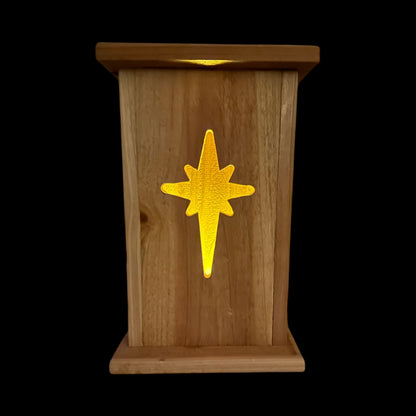 Rustic Cedar North star Wood Lantern 12" tall