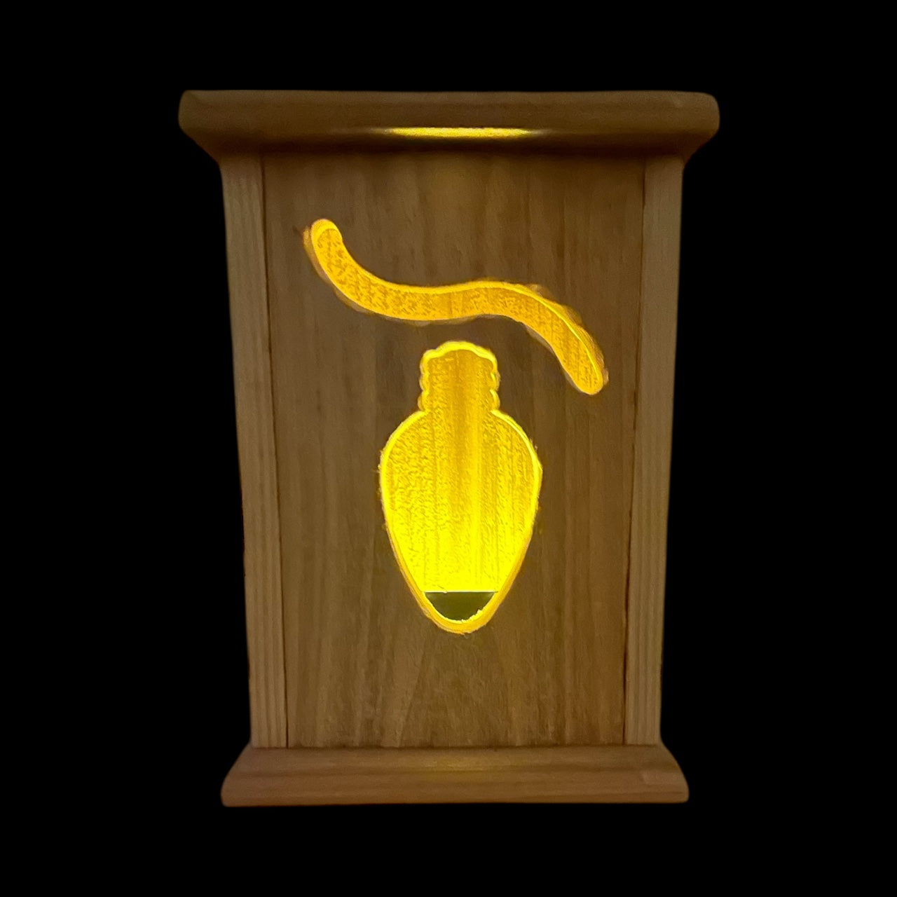 Rustic Cedar Christmas Light Wood Lantern 12"