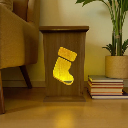 Rustic Cedar Christmas Wood Stocking 12" tall