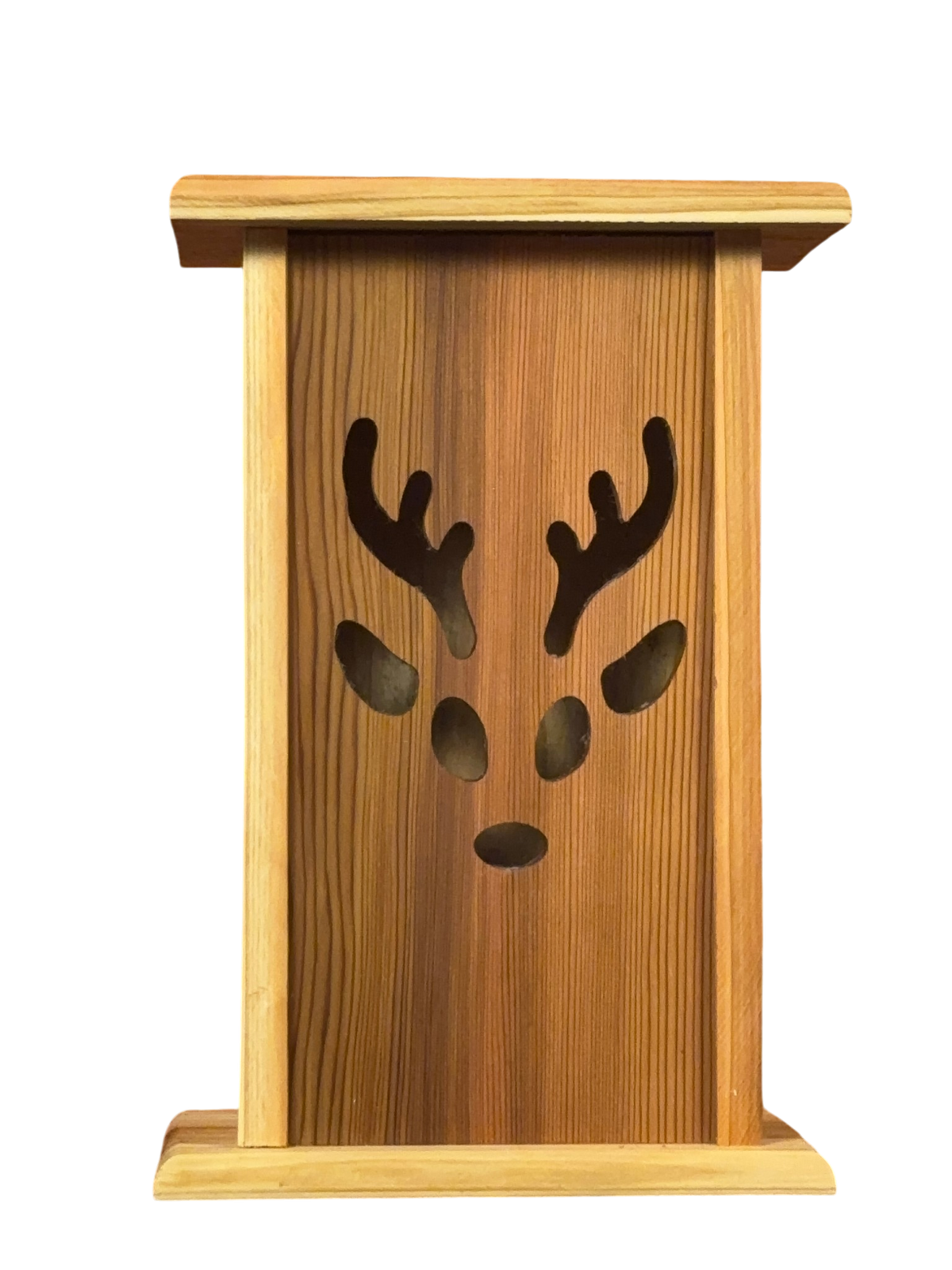 Handmade Cedar Reindeer Lantern