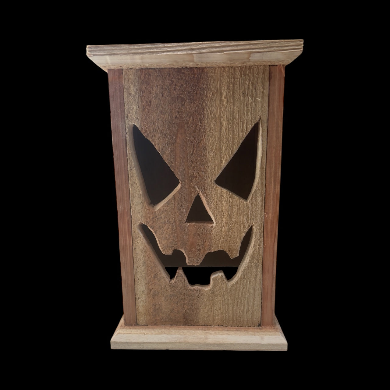 Smiling Rustic Cedar Halloween lantern Free shipping