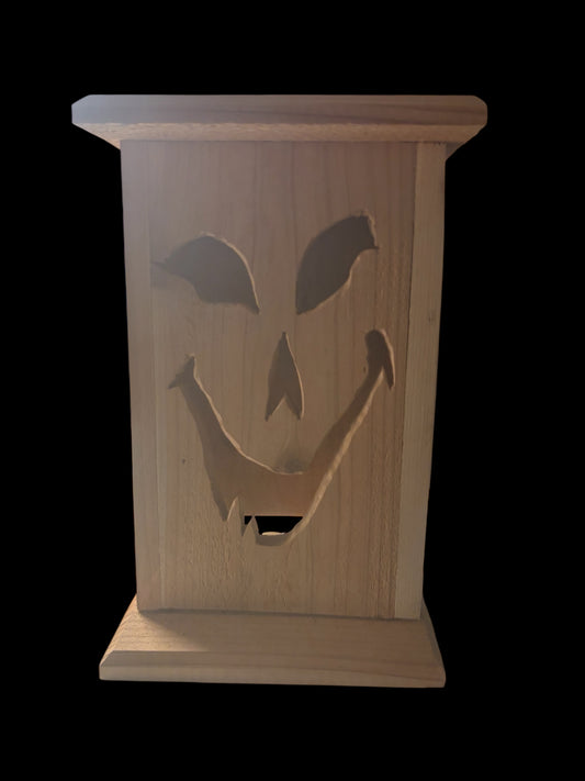 Rustic cedar smiling clown face lantern free shipping