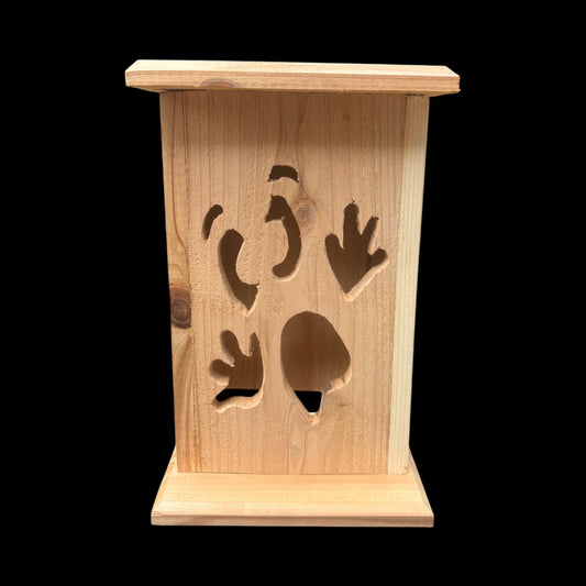 Rustic cedar shocked face Halloween lantern Free Shipping