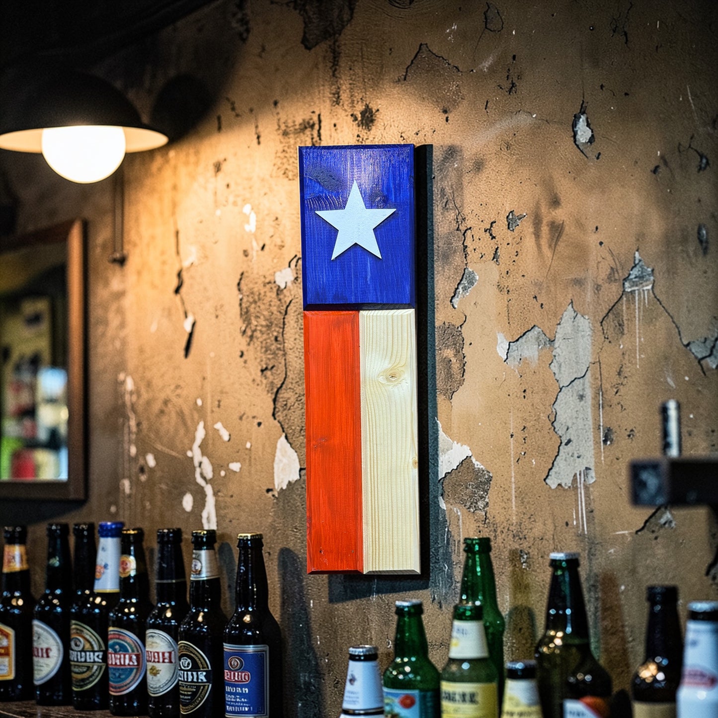 TEXAS VERTICAL WOODEN FLAG
