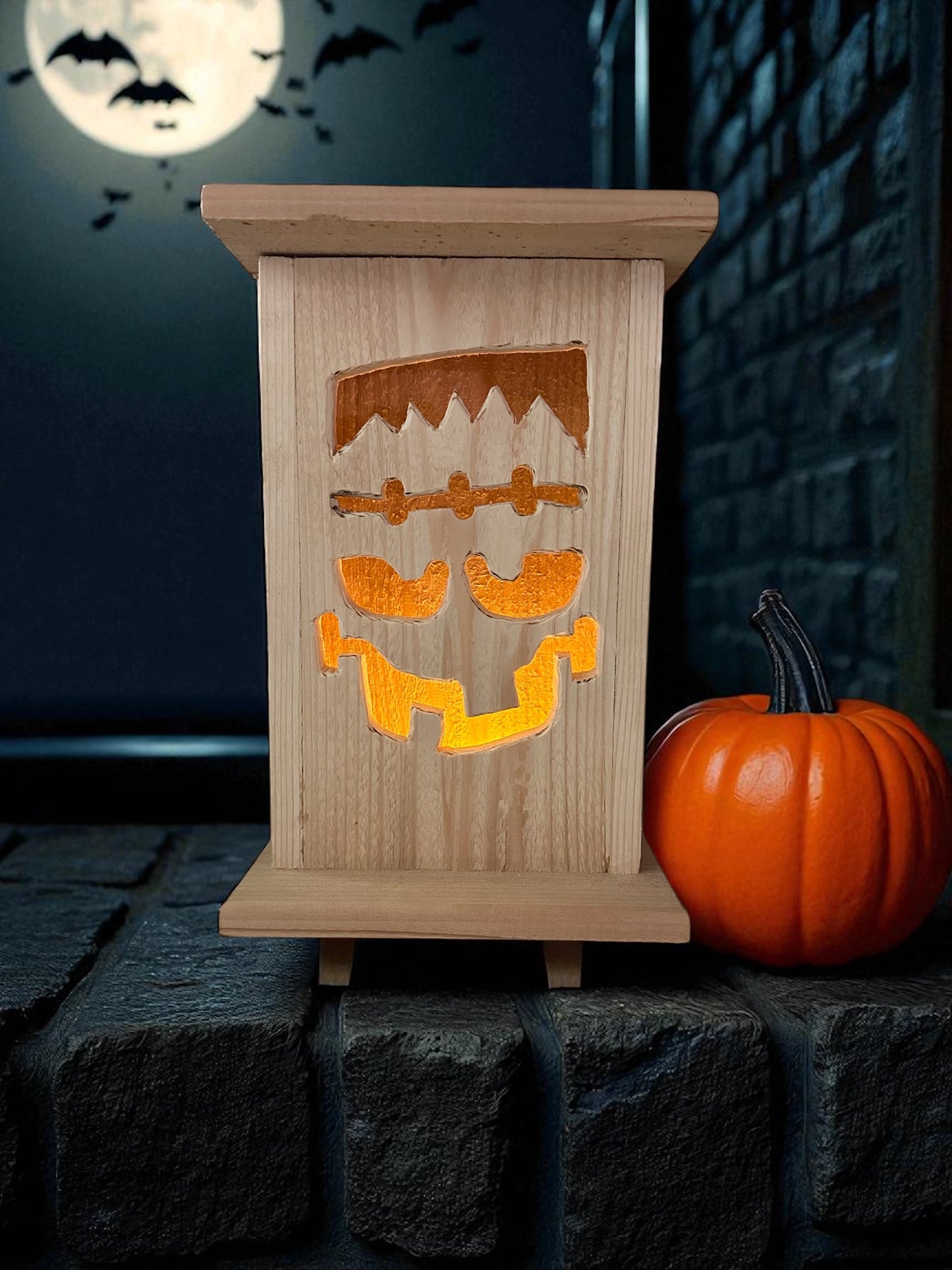 Frankenstein Cedar lantern 12 " tall 🎃