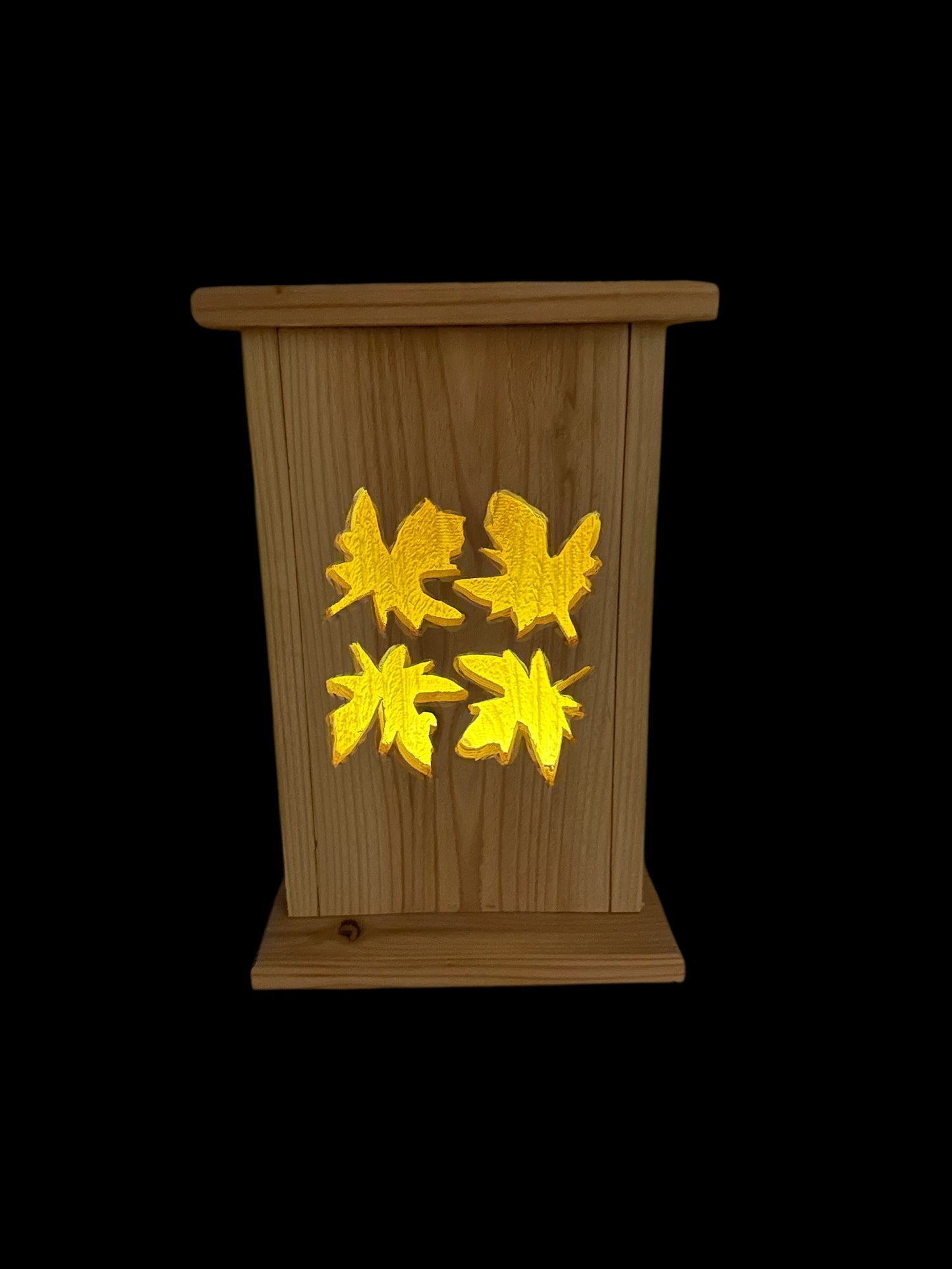 Rustic Cedar Lantern with fall leave design 12" tall 🍂🍁