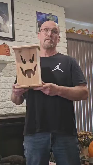 Rustic angry cedar lantern 12 " tall 🎃