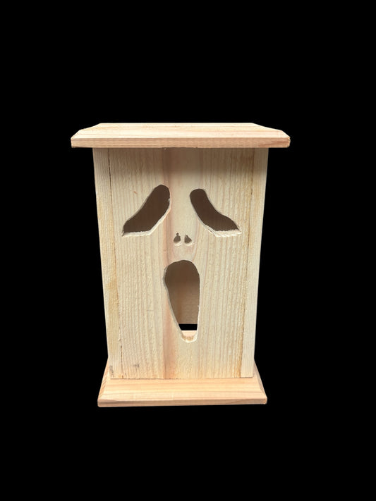 Rustic Cedar Scream face Lantern free shipping
