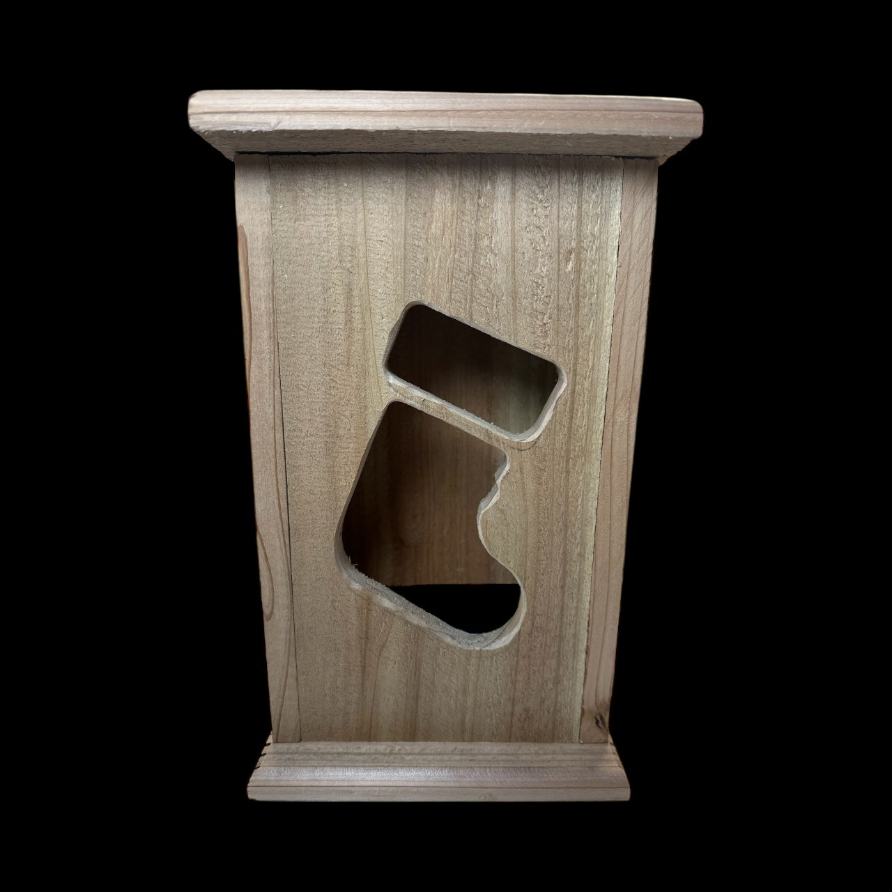 Rustic Cedar Christmas Wood Stocking 12" tall