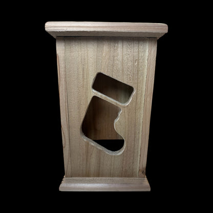 Rustic Cedar Christmas Wood Stocking 12" tall
