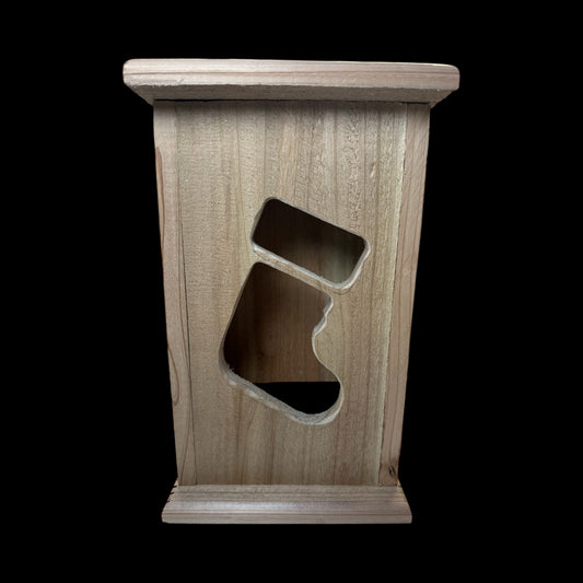 Rustic Cedar Christmas Wood Stocking 12" tall