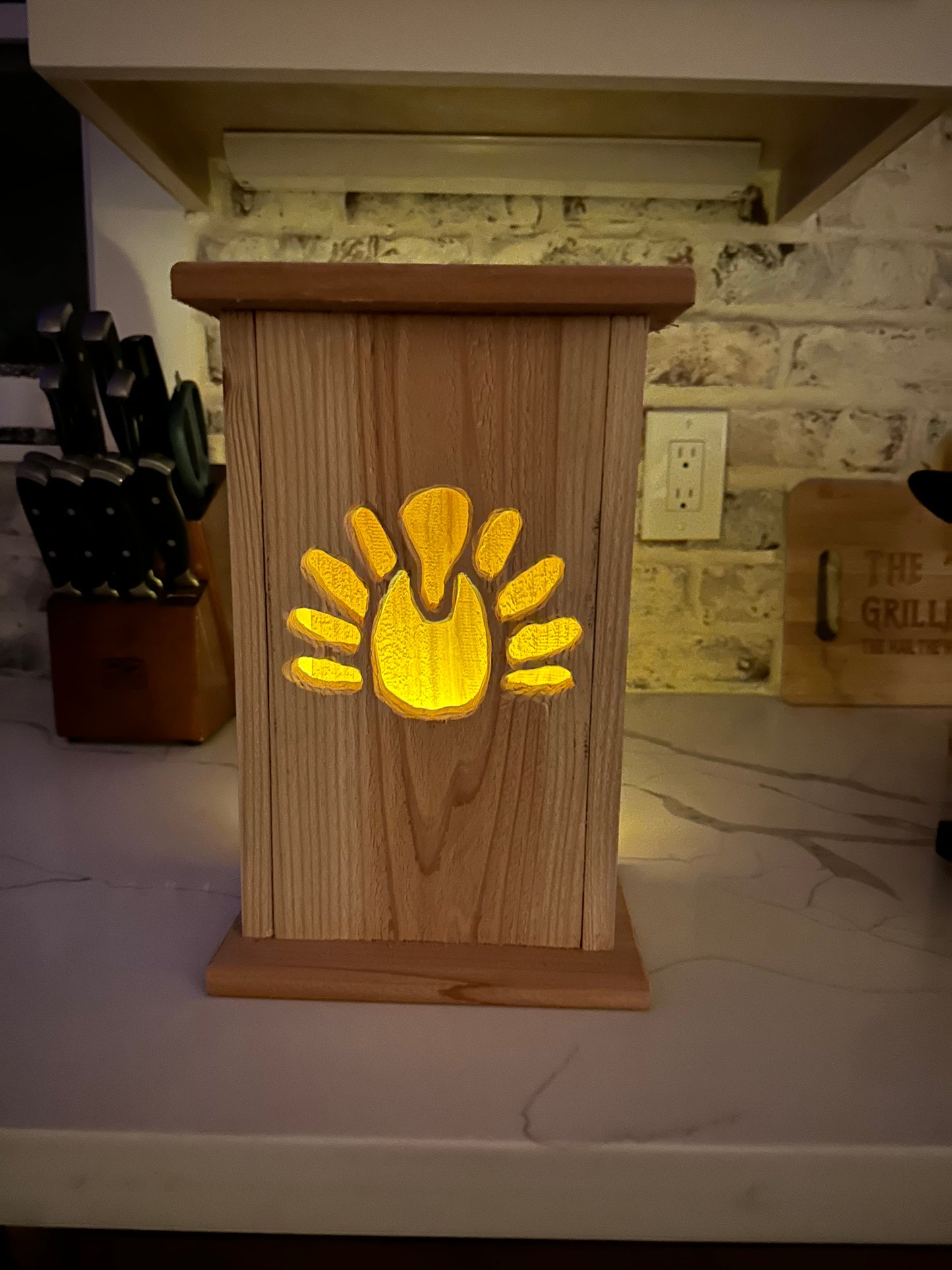 Rustic Cedar Turkey Lantern 12" tall 🦃